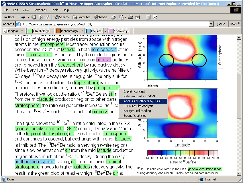 A web page annotated using Magpie plug-in